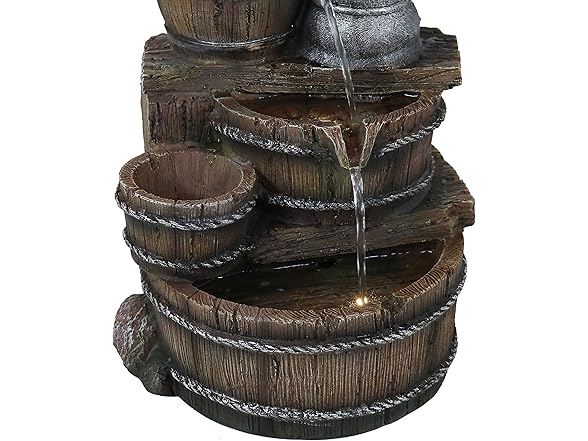 Sunnydaze Cozy Farmhouse Pump and Barrels 23-Inch