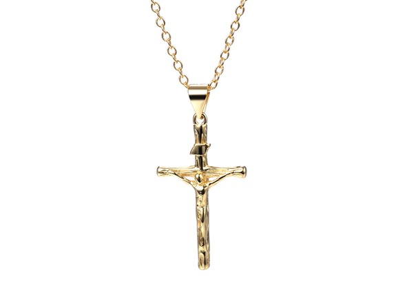 14K Gold Crucifix Cross Necklace