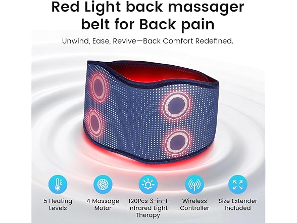 GOBOK Cordless Red Light Back Massager