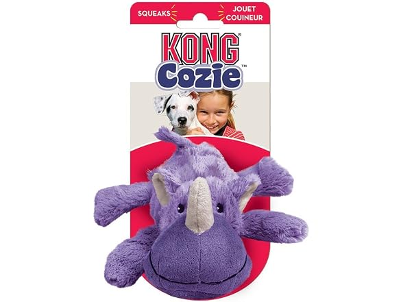 KONG Cozie Plush Dog Toy with Squeaker (Rosi
