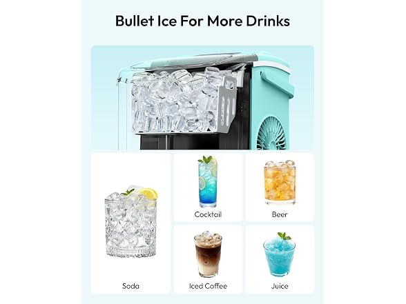 Euhomy Countertop Ice Maker Machine with Handle, Green