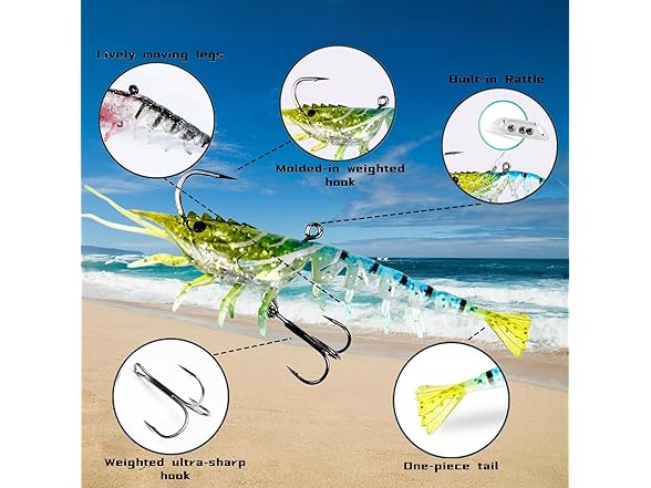 AmazingRose Lifelike Shrimp Crayfish Bait