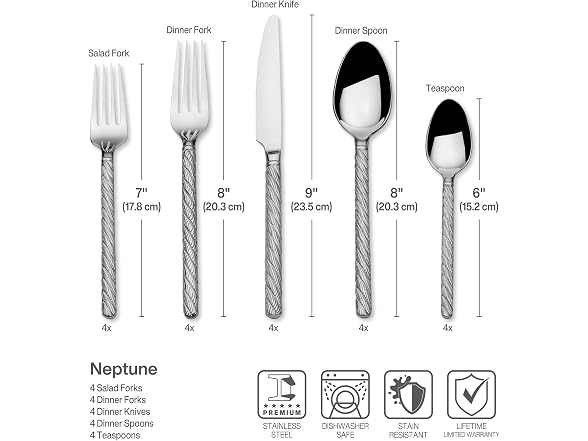 Wallace Neptune Silverware Set 20 Piece