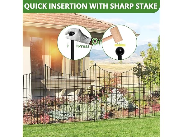 10 Panels No Dig Fence with Gate