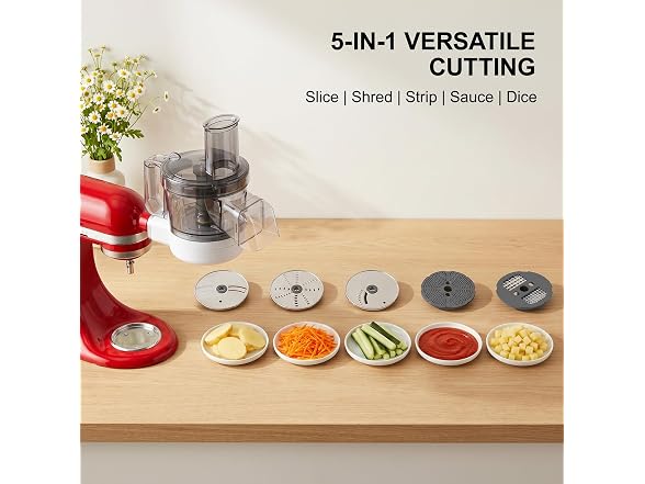 GVODE 5-in-1 Food Processor Attachment for KitchenAid