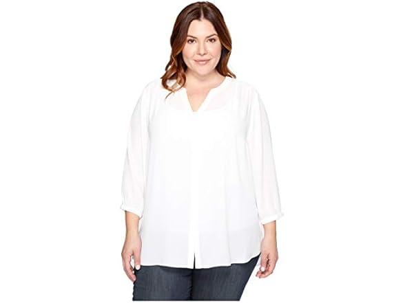 NYDJ Pintuck Blouse White (4X)