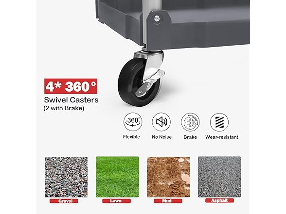 YardYonder 3-Tier Folding Utility Cart