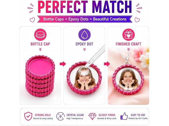 Btl Caps for Crafts 100 Pack Flat Crown Caps - Gallery 7
