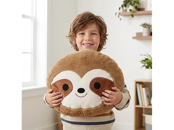 16 Inch Kawaii Sloth Plush Pillow – 1 Count