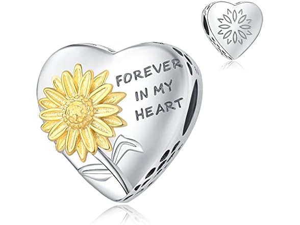 CLYQCL 925 Sunflower Charms Fit Pandora