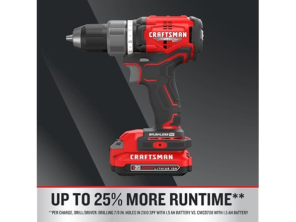 CRAFTSMAN CMCD713C1 V20* BRUSHLESS RP 1/2 Drill Kit