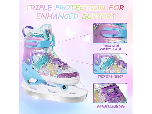 Butterfly Ice Skate For Kids Size Adjustable