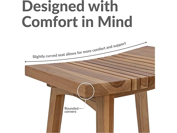 Sunnydaze 19" Teak Shower Bench Seat