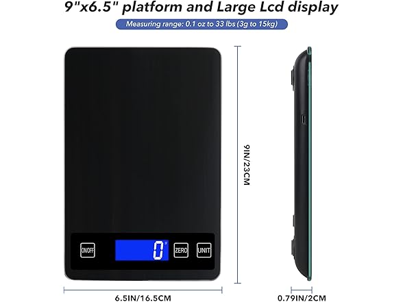 33lb Food Kitchen Digital Scale,1g/0.05oz Precise Graduation