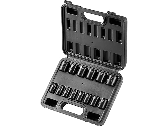 VEVOR 3/8" Drive Impact 14 Piece Shallow Socket Set Metric