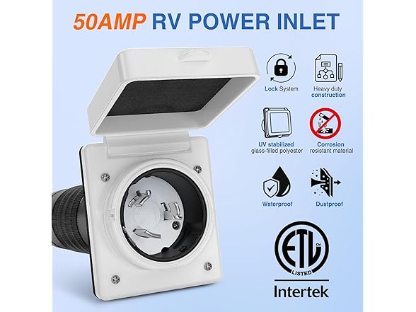 Nilight 50 AMP RV Shore Power Inlet