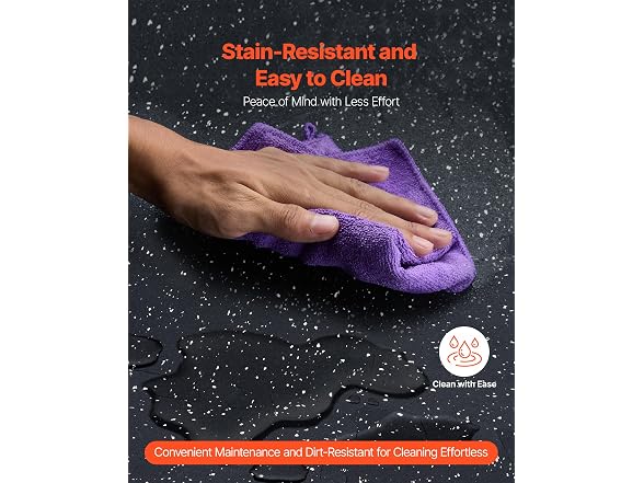 0.56 Inch Thick Gym Floor Mats, 6 Tiles Rubber
