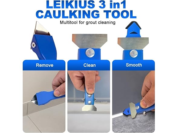 Leikius 3-in-1 Silicone Caulking Tool