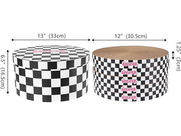 Kate 12 Inch Cardboard Cat Scratcher Pads, Black/White