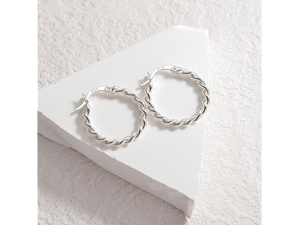 LMLMECREA Silver Hoop Earrings