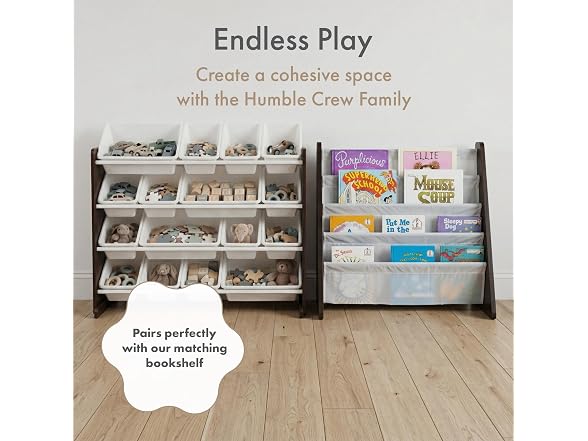 Humble Crew Kids Toy Organizer 16 Bins Black