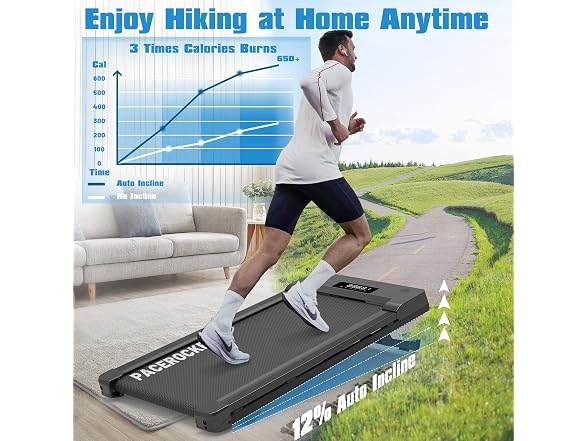 Walking Pad Treadmill 450 lb Capacity, Auto