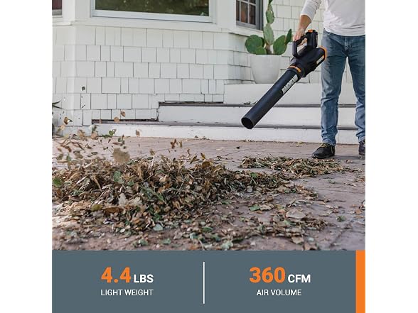Worx 20V 12" Cordless String Trimmer & Leaf Blower Combo, 2 Batteries & Charger