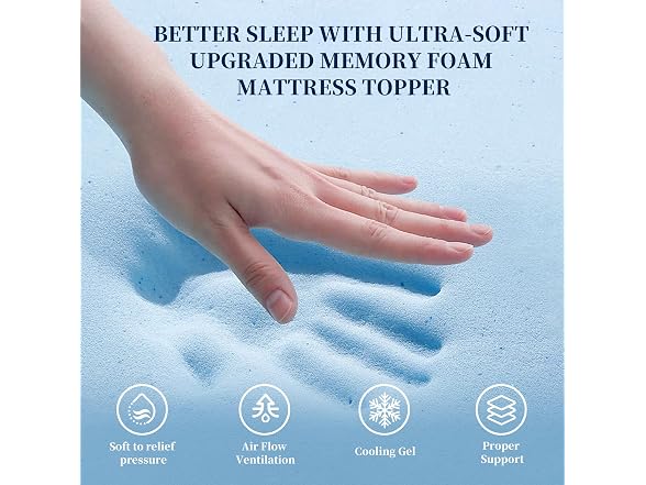 Zyerch 2 Inch Full Size Mattress Topper Memory Foam