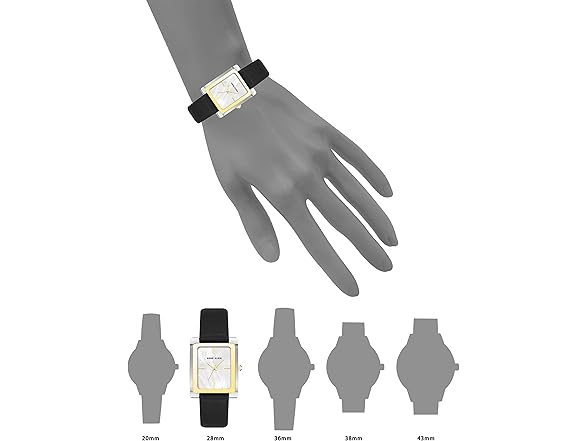 Anne Klein Womens Leather Strap Watch