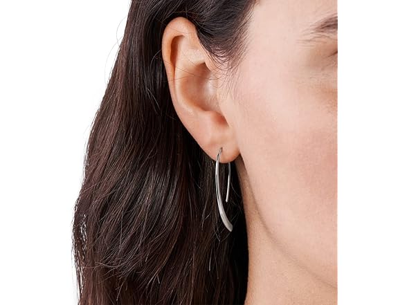 Skagen Women's Minimalist Silver Stainless Steel Drop Earrings