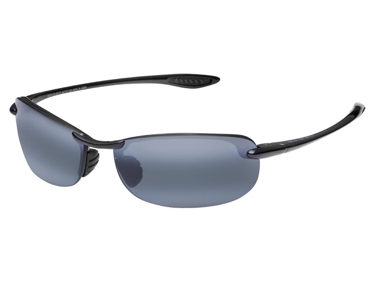Maui Jim Unisex Makaha Polarized Rimless Sunglasses, Gloss Black/Neutral Grey, Large