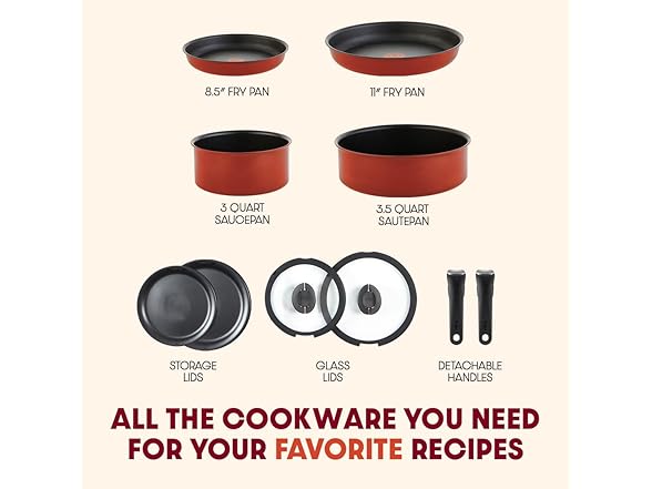 T-fal Ingenio Nonstick 10Pc Cookware Set