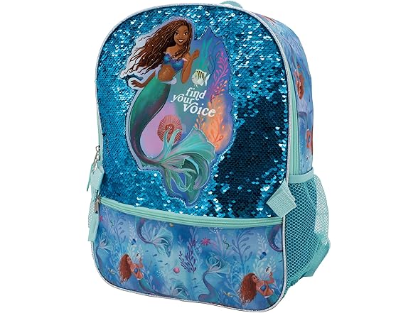 (4 Piece) 16" Disney Mermaid Backpack