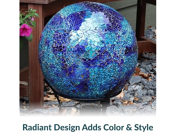 Sunnydaze 10" Deep Ocean Swirl Gazing Globe