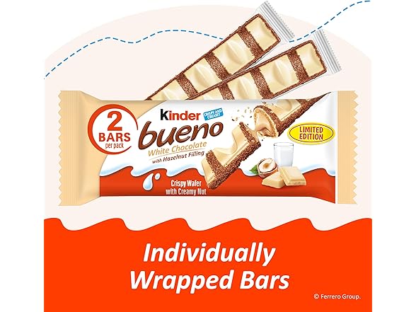 Kinder Bueno White Choc Hazelnut Bars 30