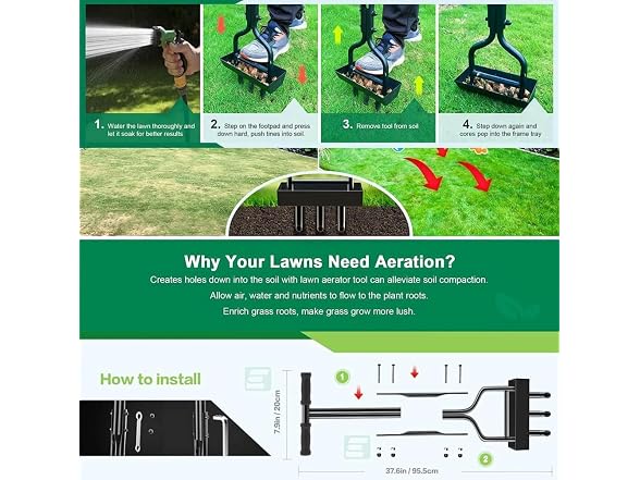 Generic GAR-66 Lawn Aerator Tool 3-Tooth 38in