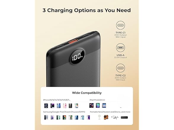 WeeFancy Small Portable Charger, Black