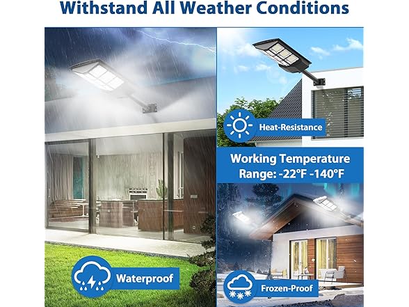 Bosceos 2-Pack 6000W Solar Street Lights Outdoor