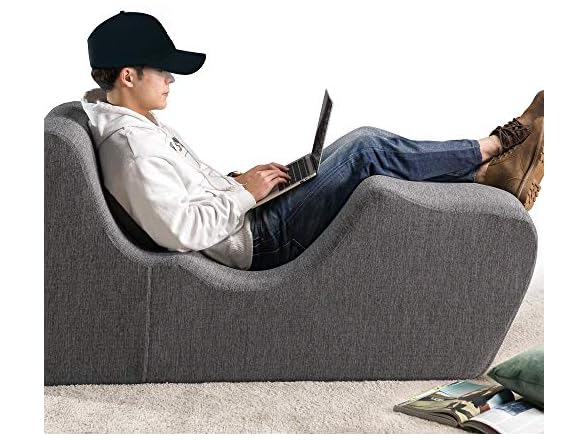 Zinus Lotus Chaise Lounger Foam Dk Grey