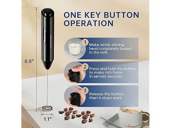 YSSOA Electric Milk Frother Handheld with Stand