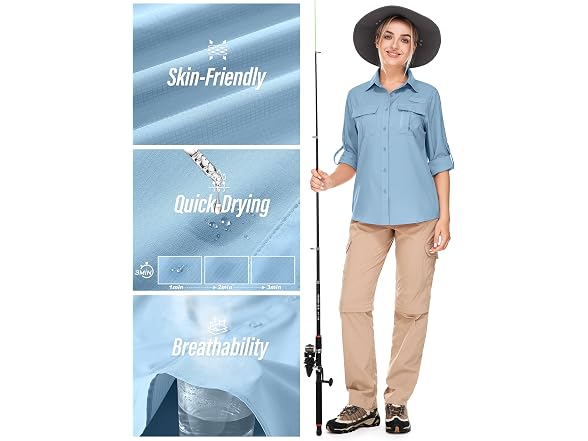 Toumett Women (L) UPF Long Sleeve UV Sun Shirts
