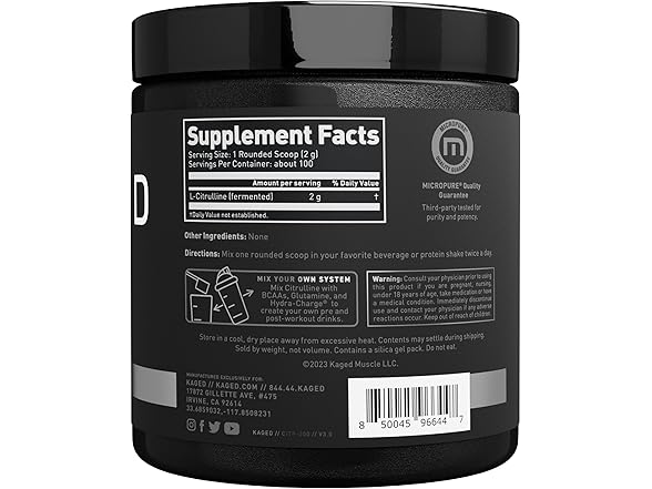 Kaged L-Citrulline Powder, 100srv