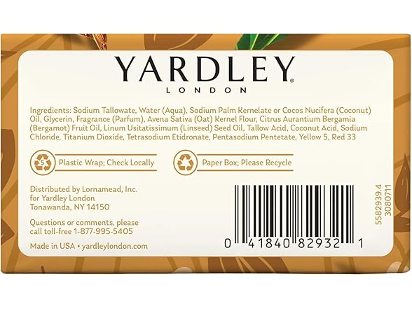 Yardley Oatmeal Soap 4oz 3pk
