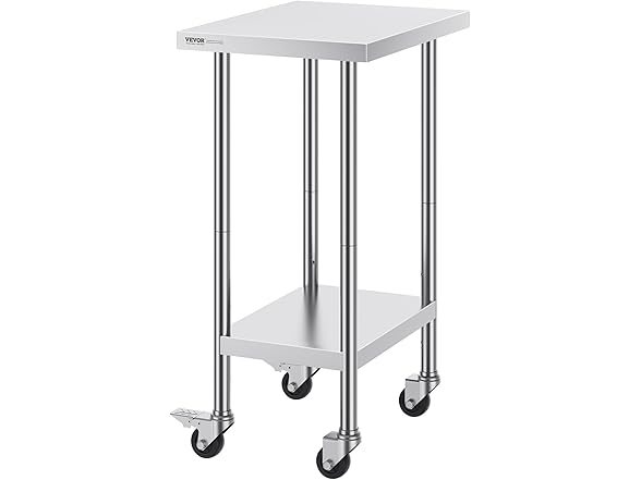 VEVOR Stainless Steel Work Table 24 x 18 x 38 Inch