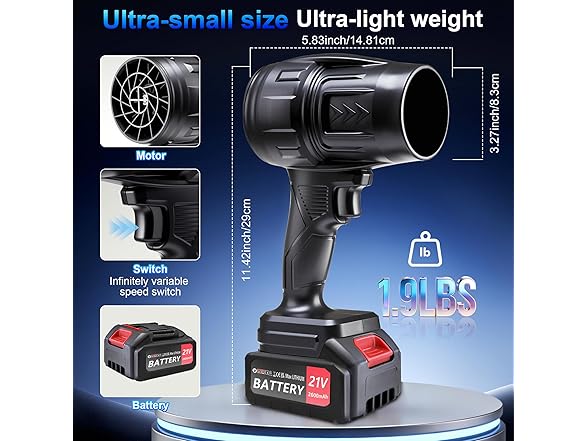 SIEARPUORL 21V Cordless Leaf Blower