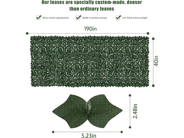 Moeput Faux Ivy Privacy Fence 197" X 40" - Gallery 2
