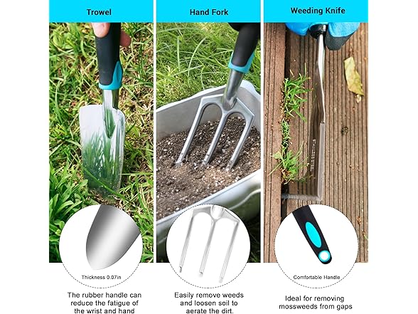 11-Piece Stainless Steel Garden Tool Set