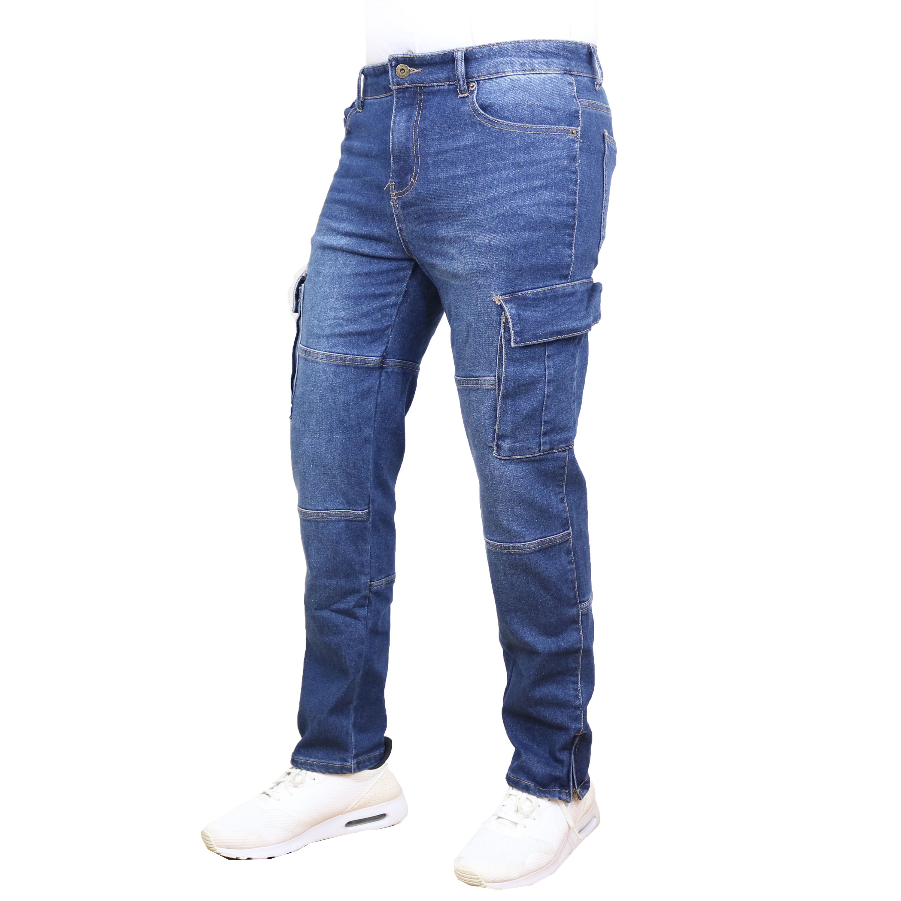 2Pk Asst Mens Stretch Cargo Jeans - Gallery 14