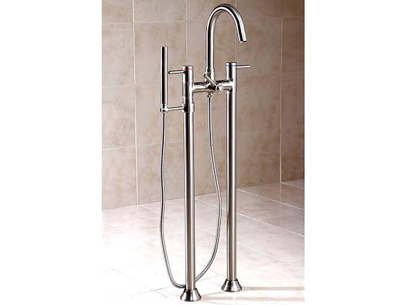 Kingston KS8358DL Freestanding Tub Faucet, Br Nickel