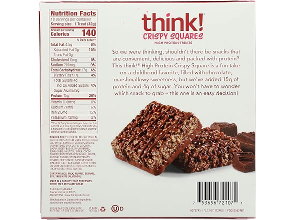 Think! Chocolate Crunch Crispy Square 10ct, 1.48 OZ